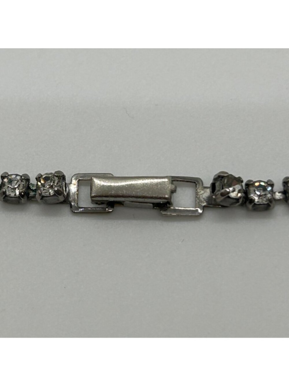 Vintage Rhinestone Choker Necklace Silver-Tone Wedding Formal Prom MCM - Picture 10 of 10